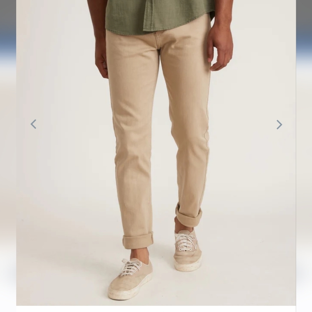 Marine Layer 5 Pocket Twill Pant Straight Fit in Khaki 33x32